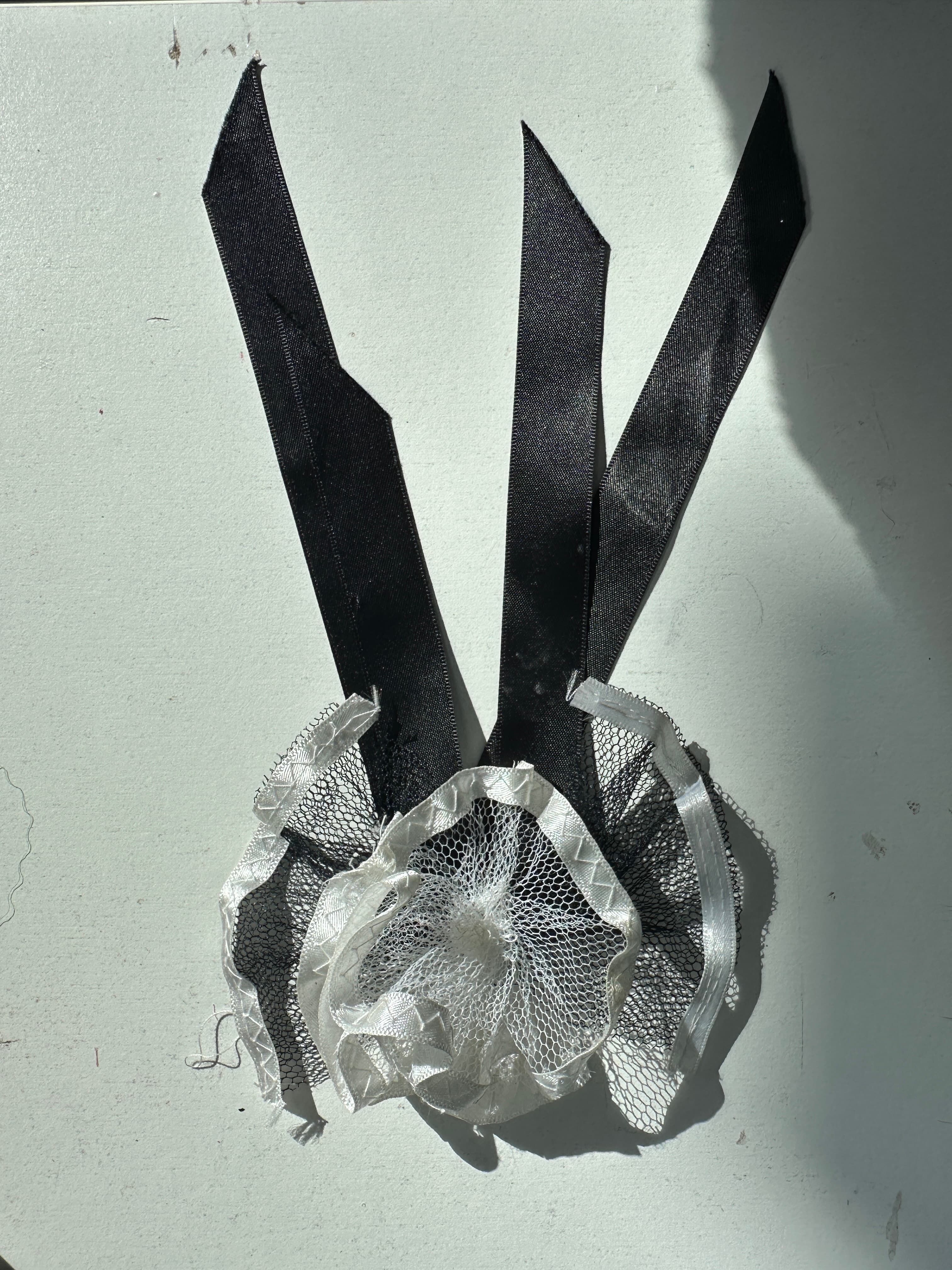 Clown Black and White Rosette Bow - Image 1