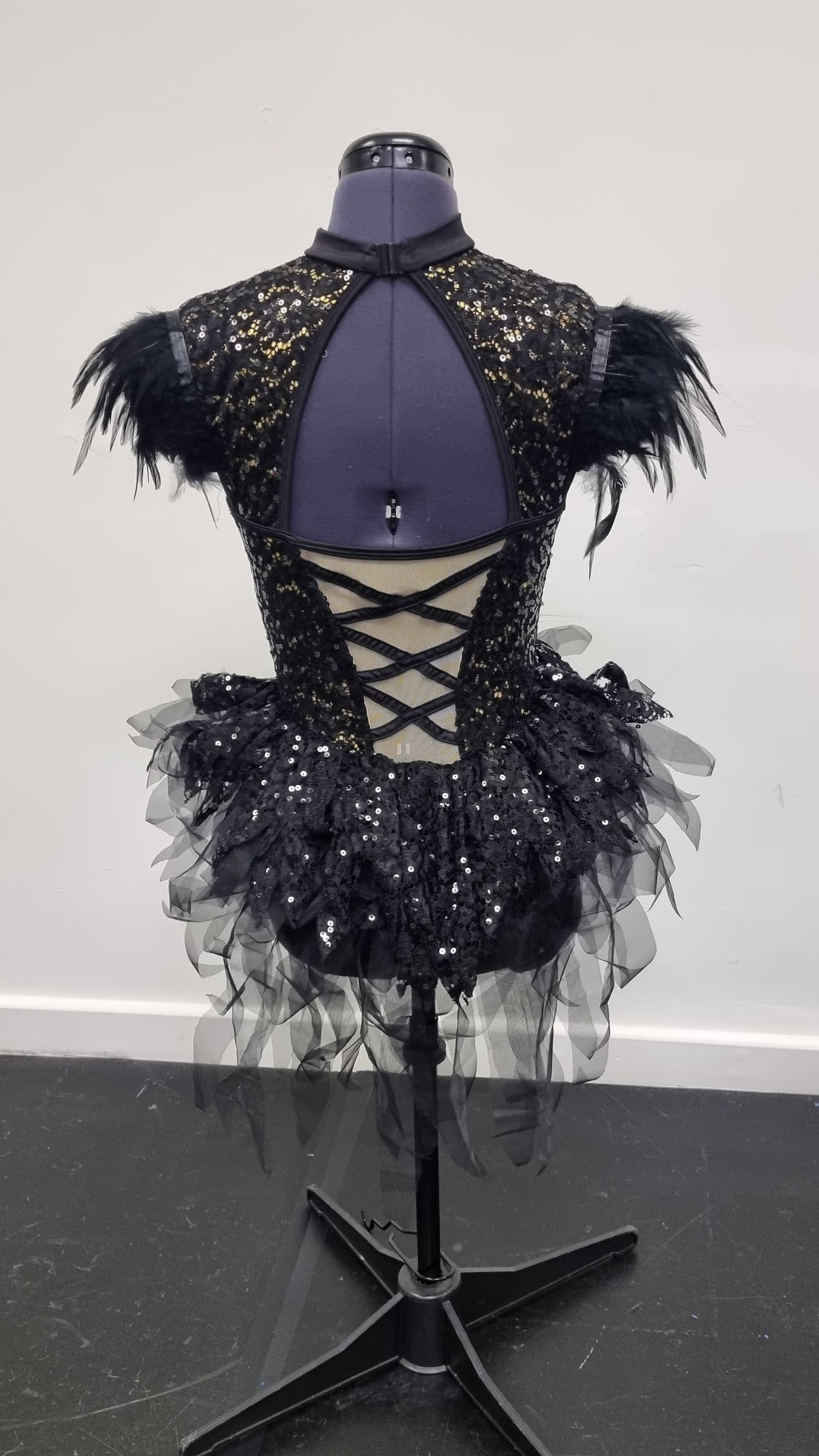 1st Position Black Feather Unitard thumbnail 3