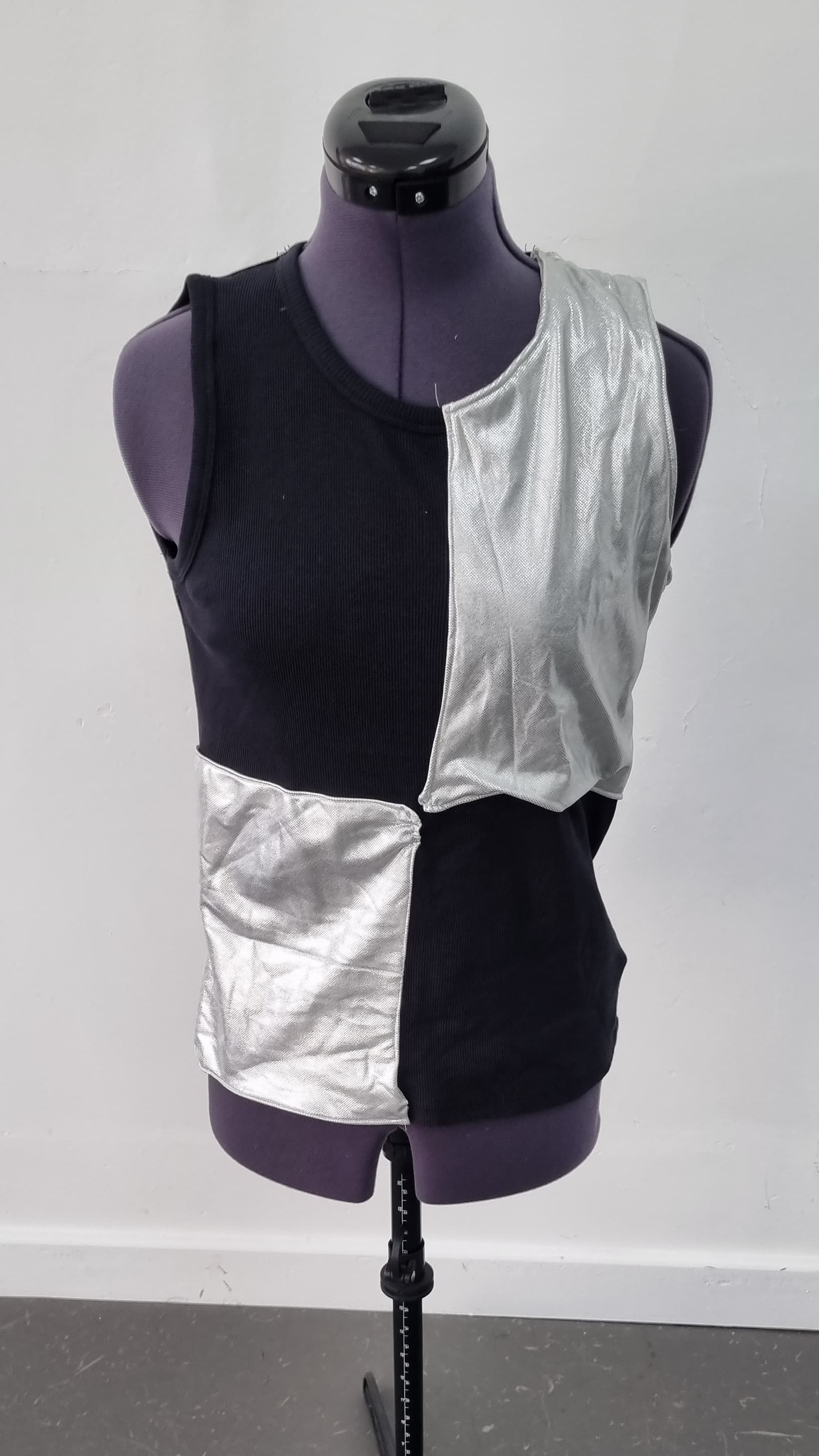 Black and Silver Metallic Vest - Image 1
