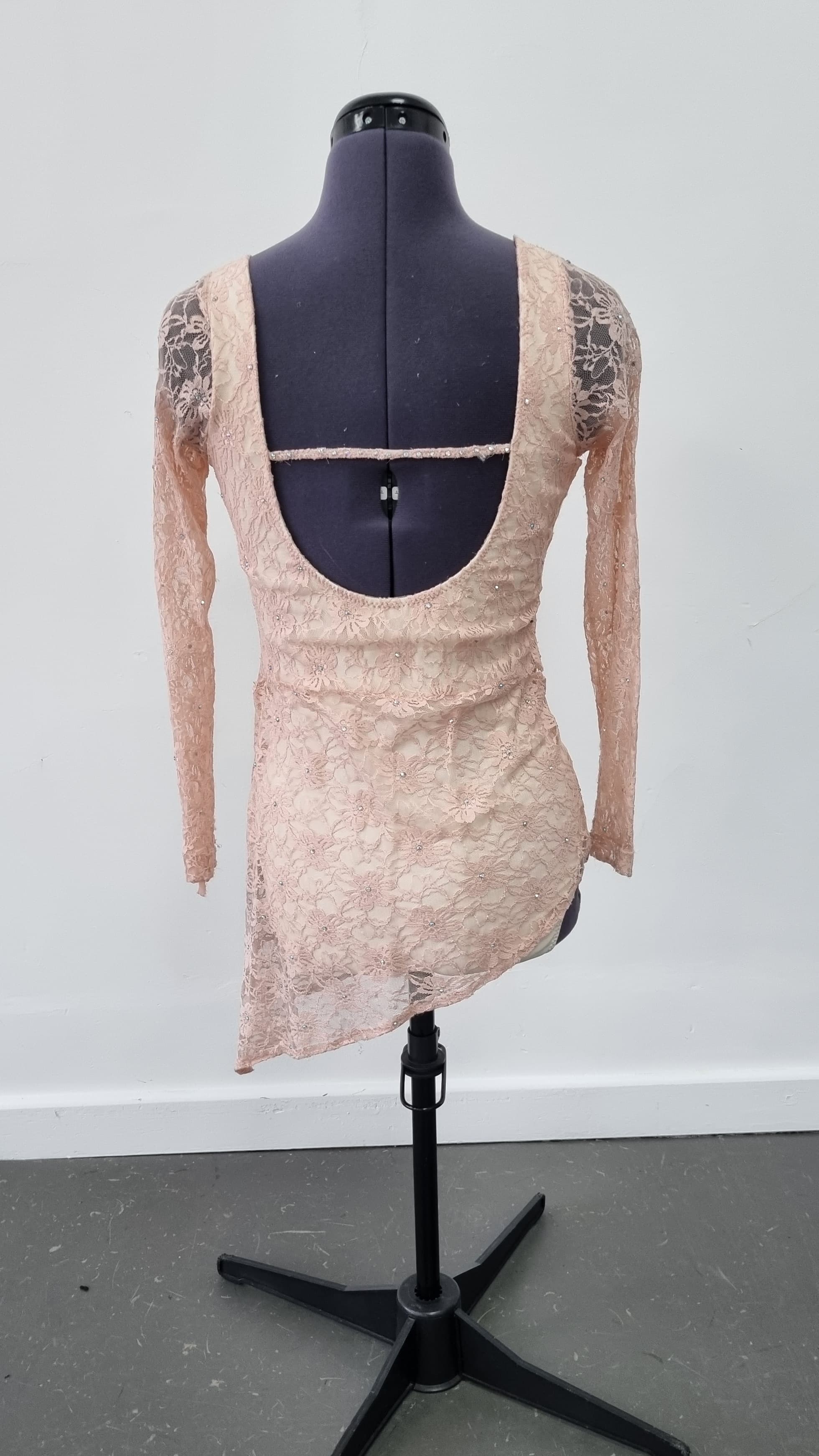 Pastel Pink Long Sleeved Lace Dress thumbnail 2