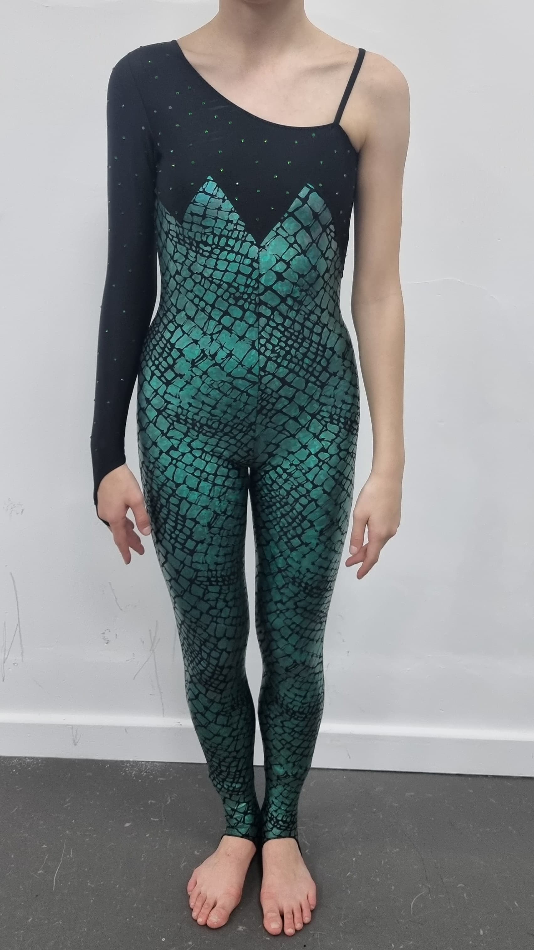 Tree Green Metallic Scale Catsuit thumbnail 2