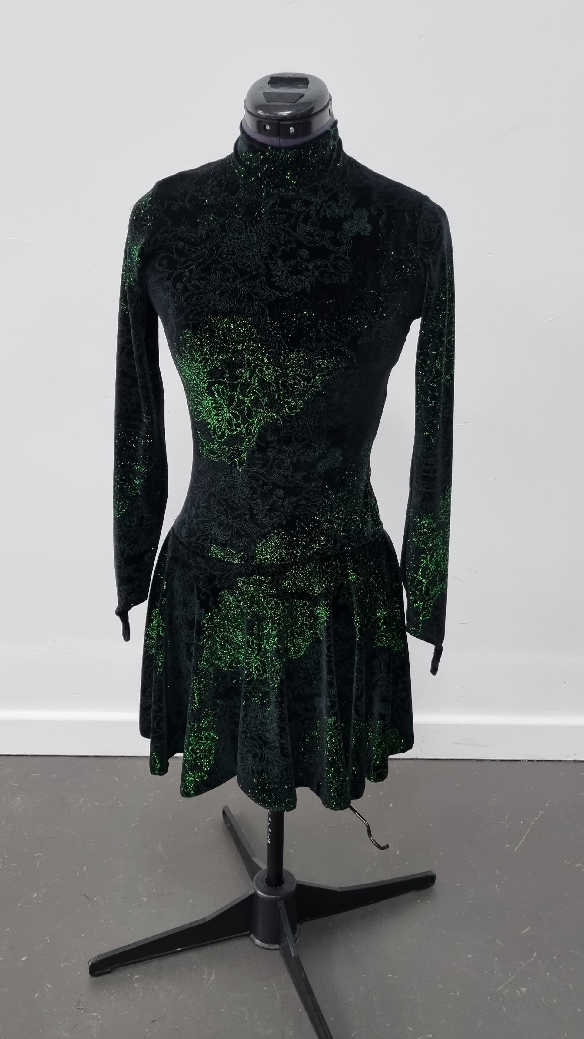 Elphaba Green Glitter Velvet Dress - Image 1