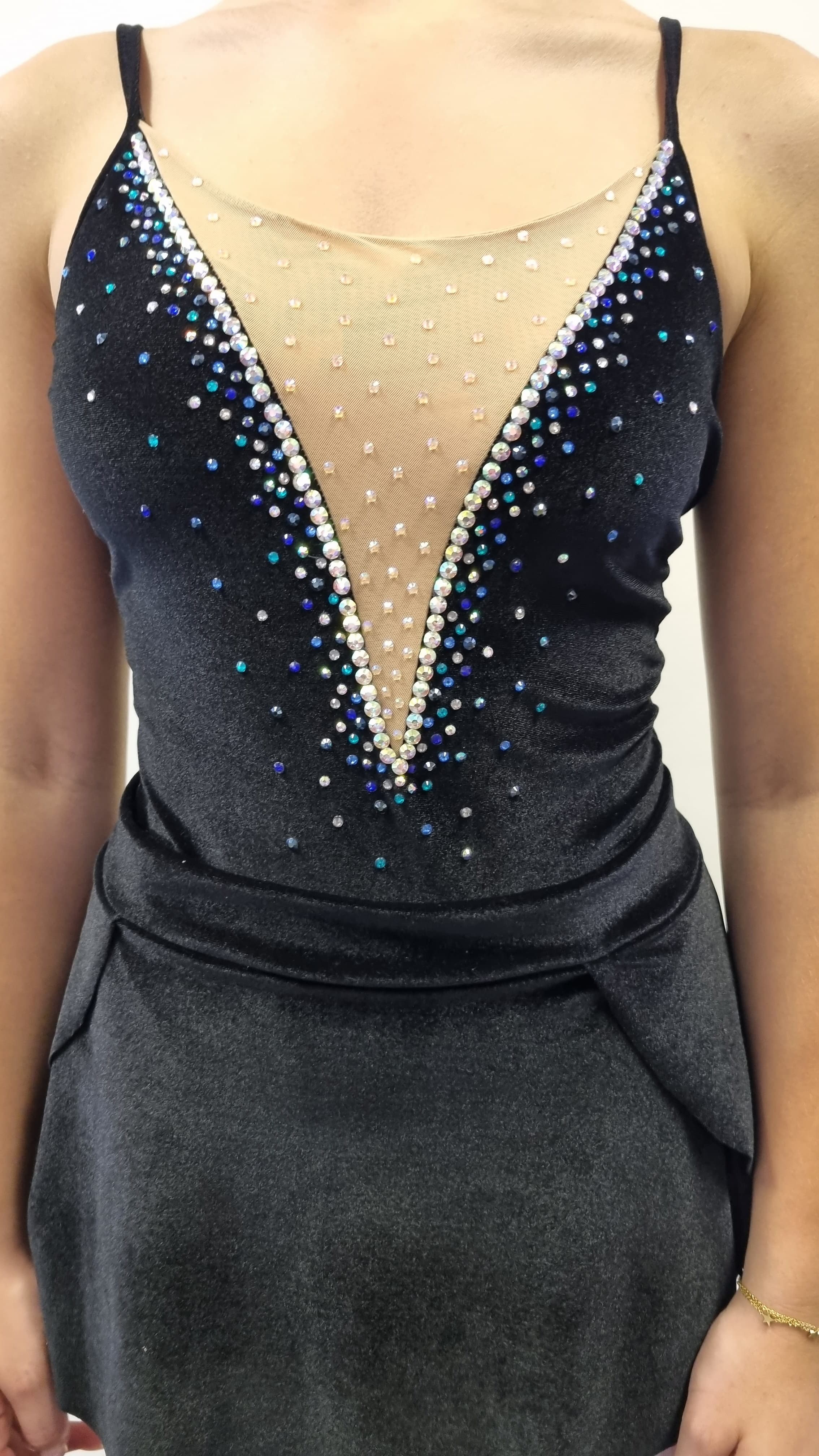 Midnight Black Velvet Leotard and Skirt thumbnail 4