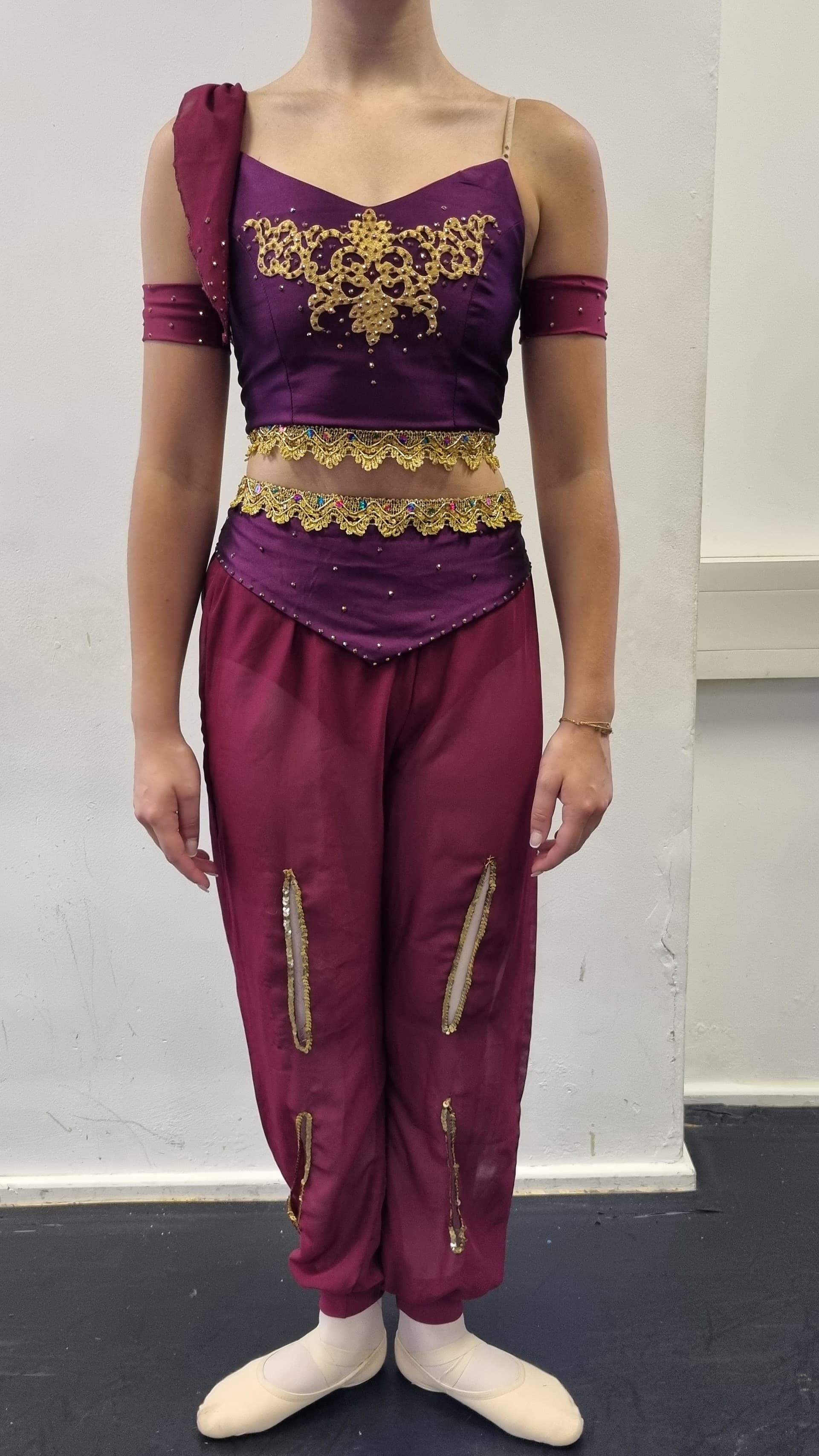 Arabian Ballet Burgundy Top and Trousers Set thumbnail 2