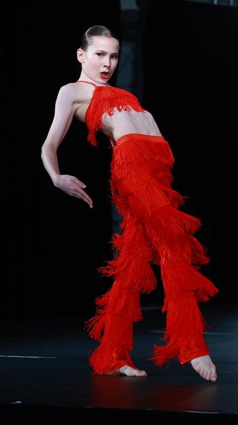 Weissman Red Fringe Trousers and Top Set - Image 1