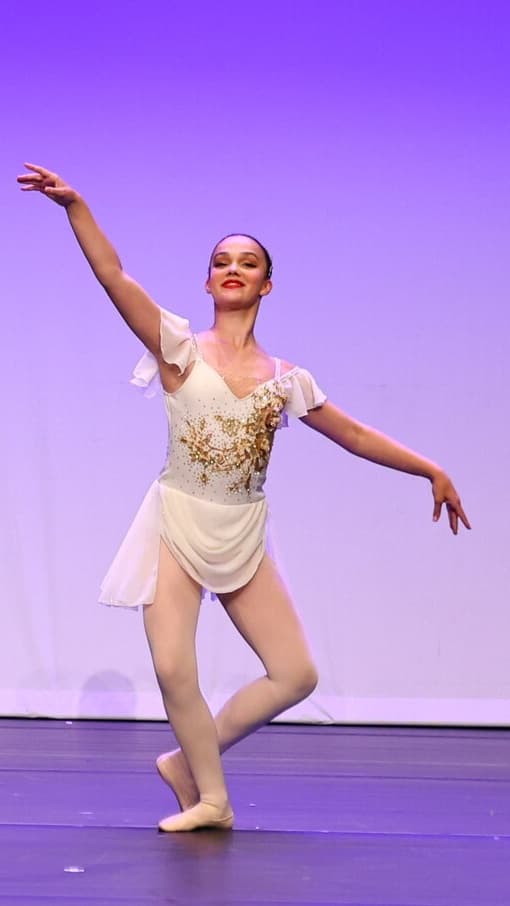 Cream Ballet Dress with Gold Embellishment  thumbnail 2