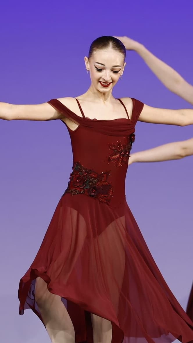 Maroon Cold Shoulder Long Dress thumbnail 2
