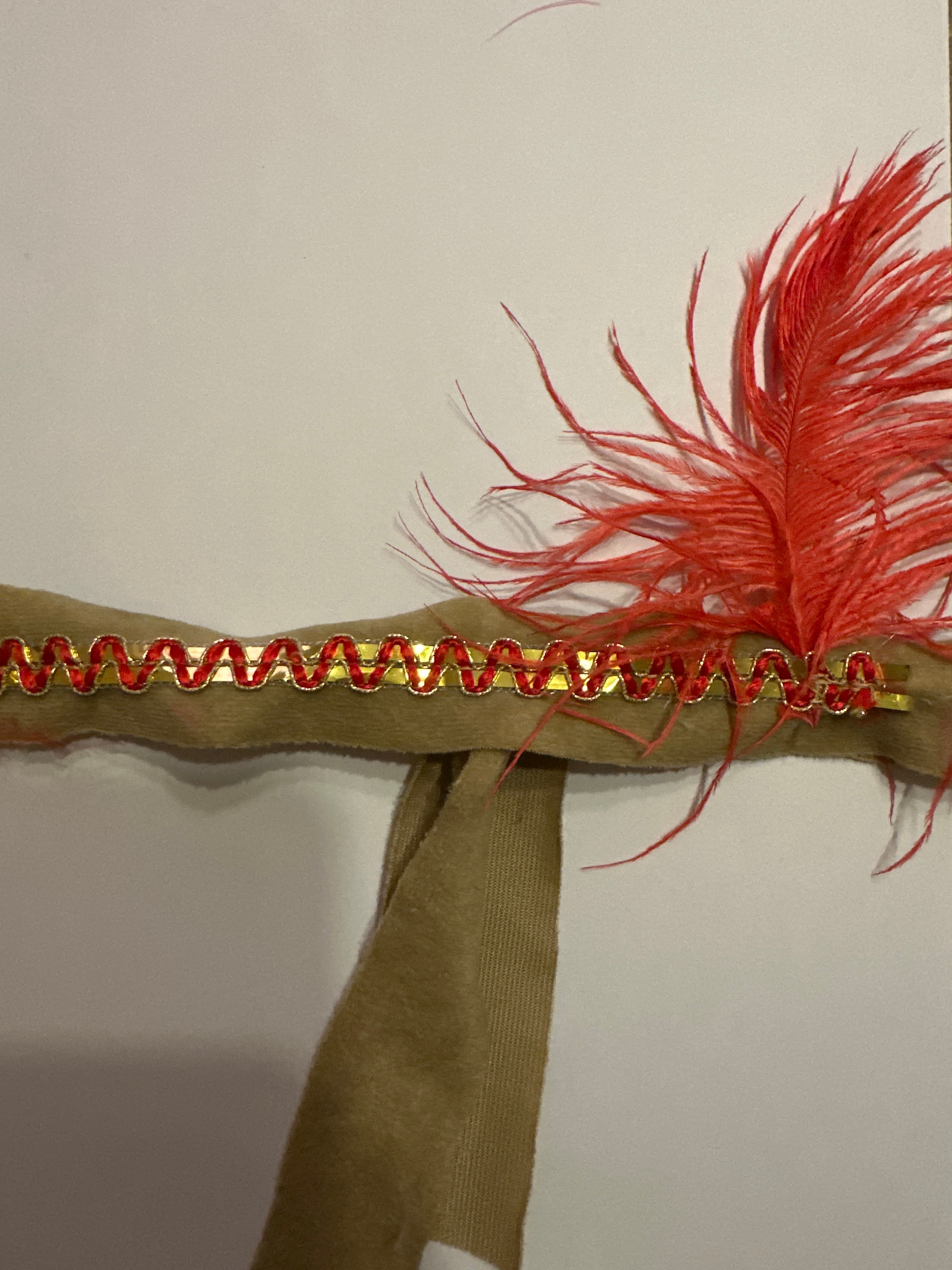 Native American Beige Feather Headpiece - Image 1