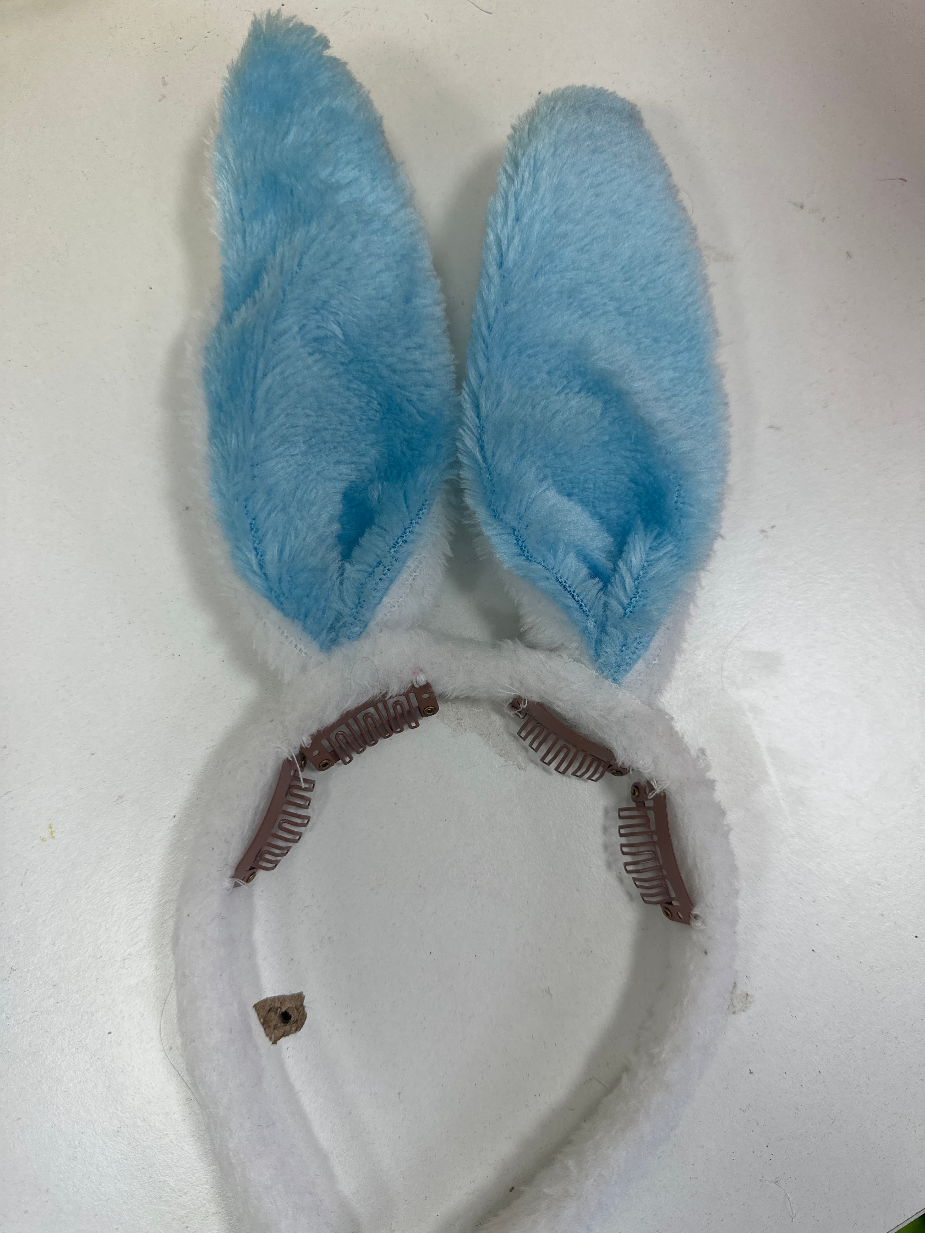 White and Blue Animal Rabbit Ears - Image 1