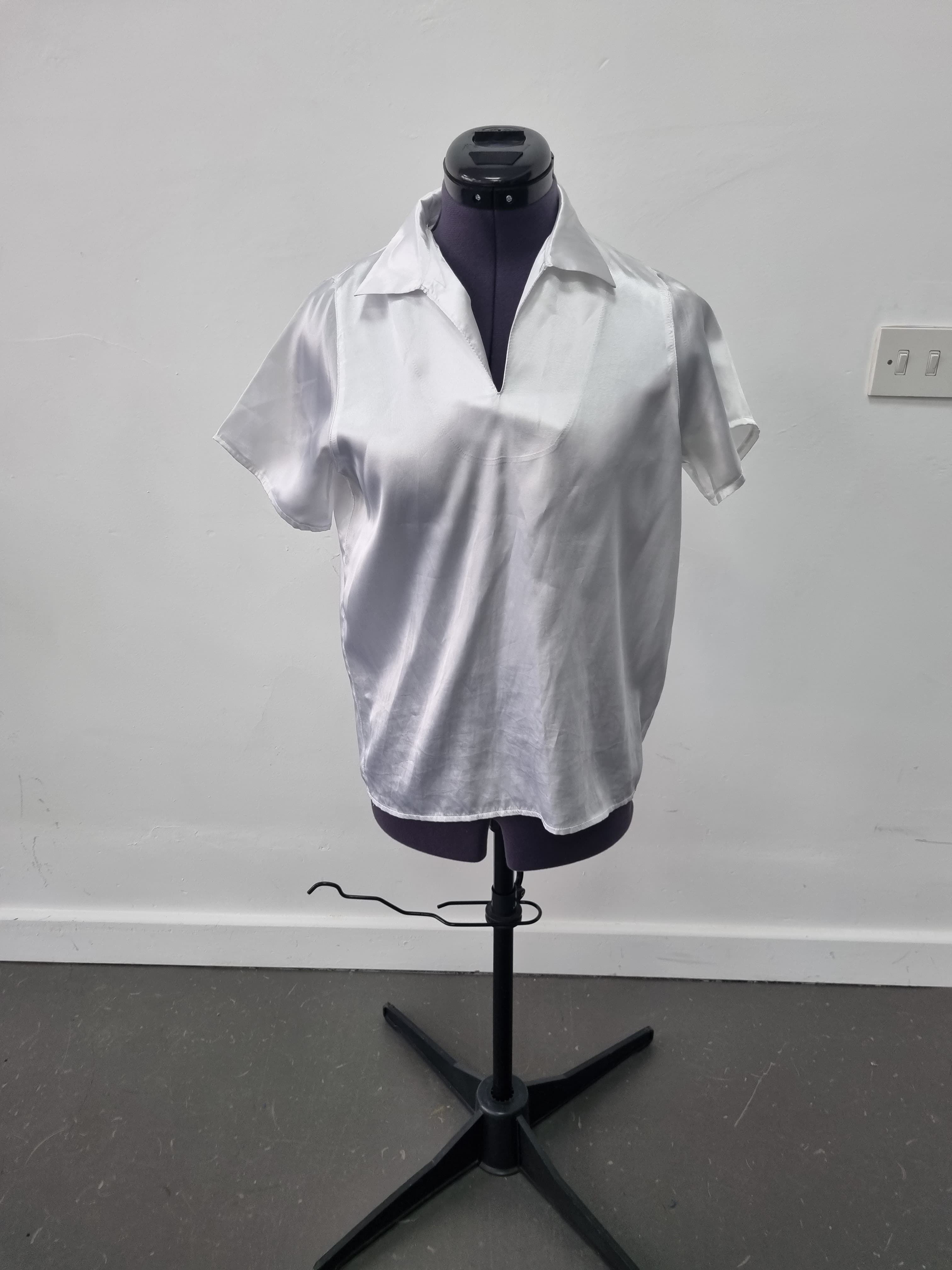 White Silky Collared Shirt - Image 1