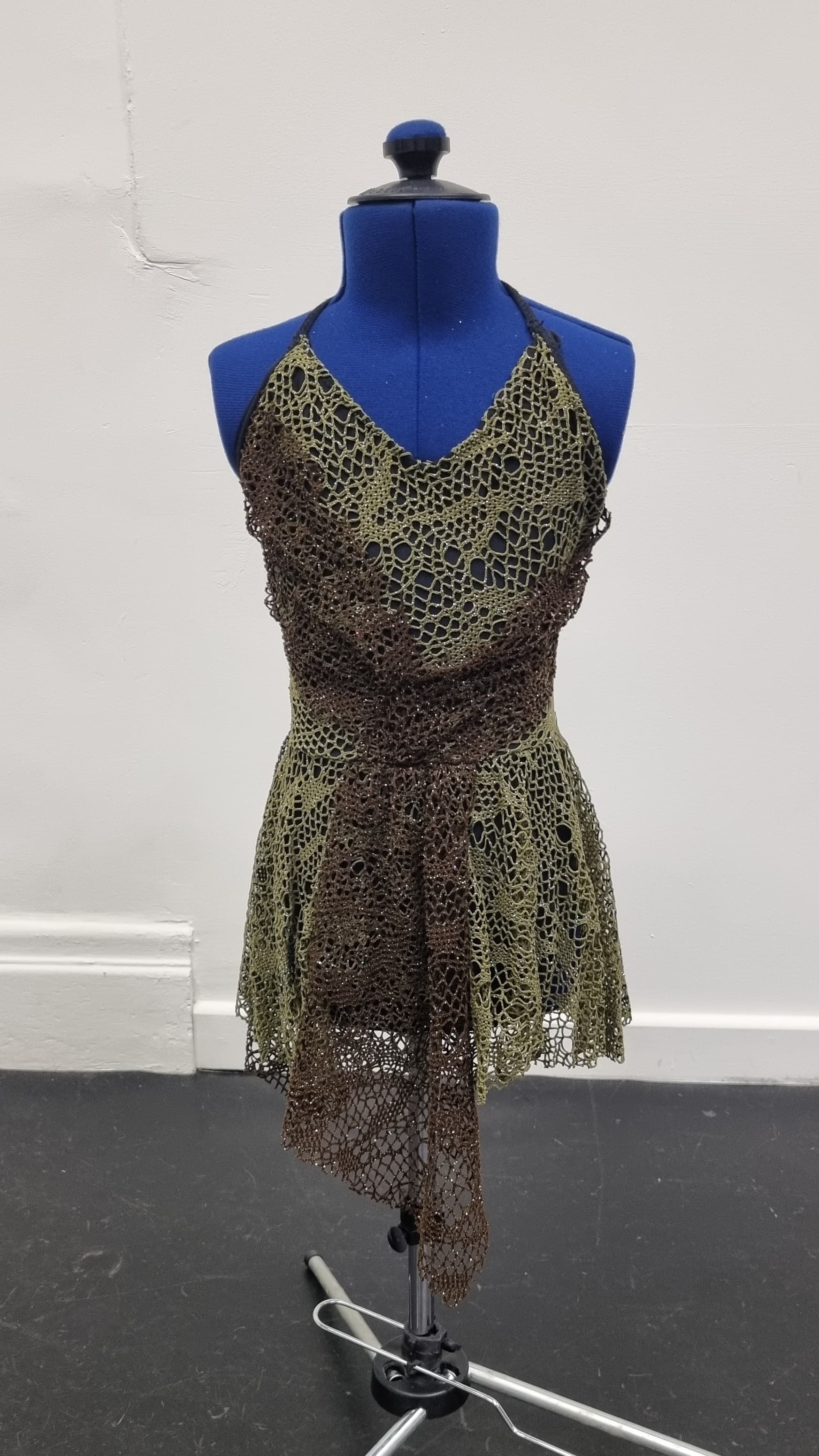 Tree Green and Brown Fishnet Dress - Image 1