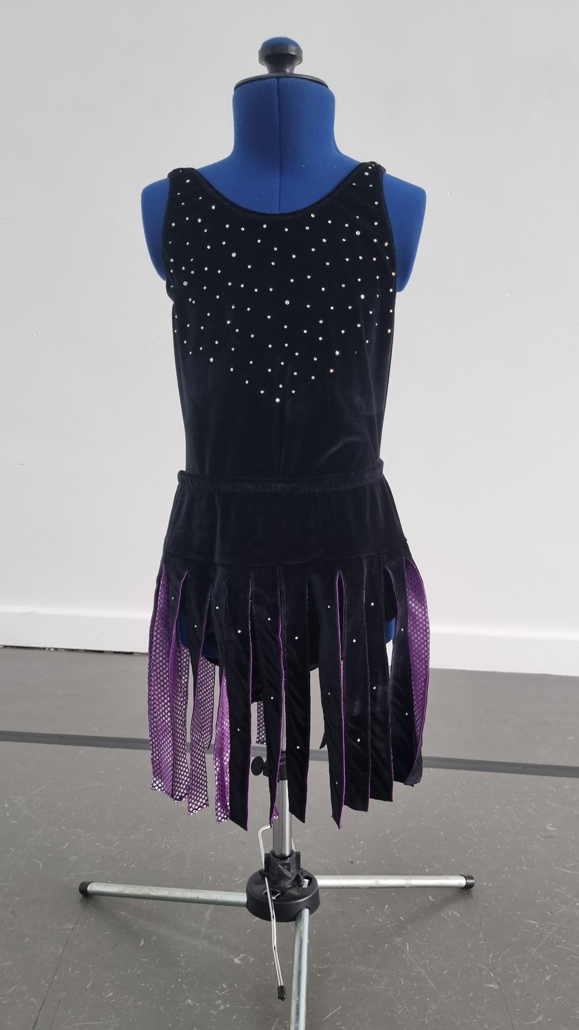 Star Black and Purple Leotard and Skirt Set