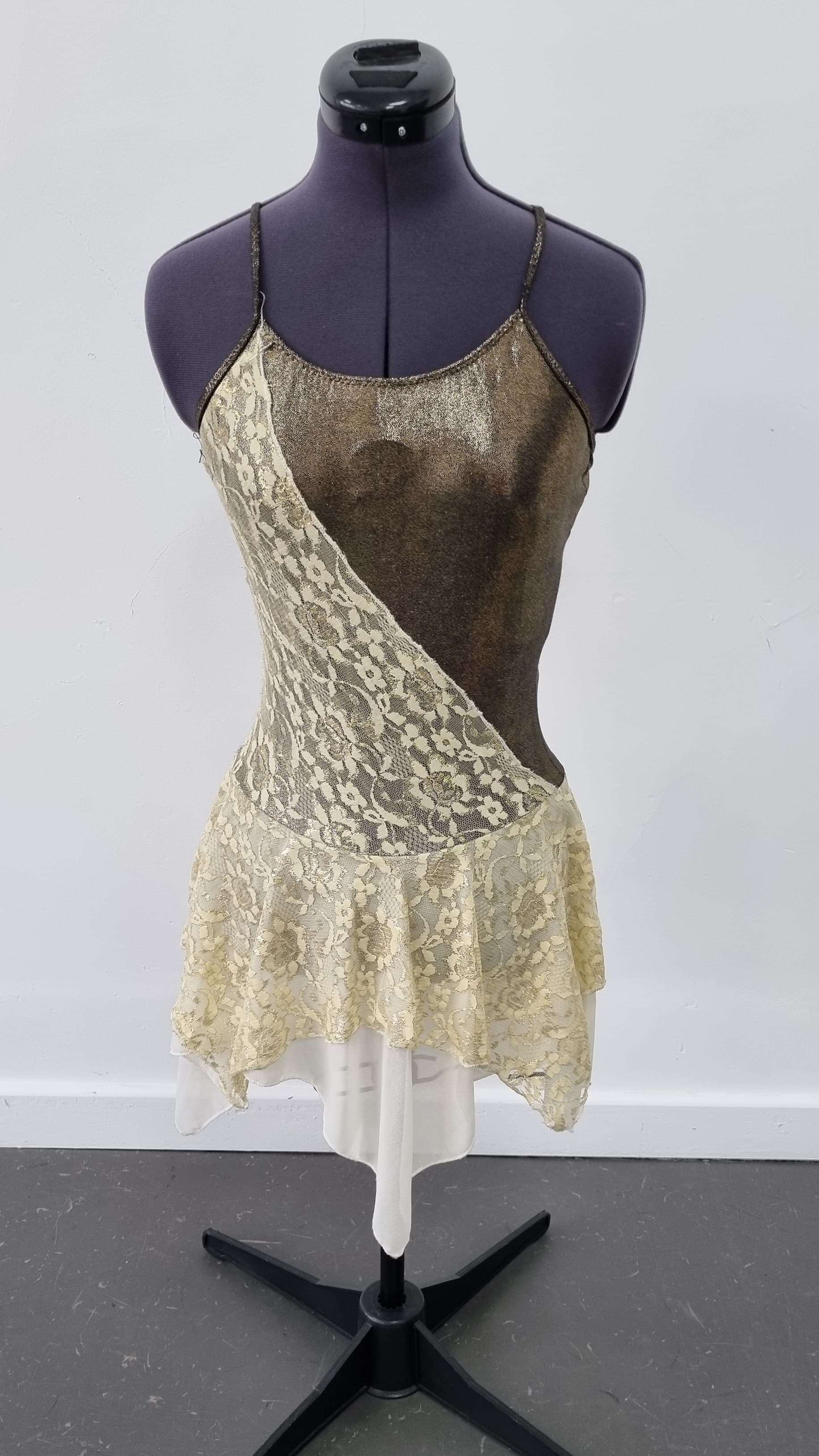 Rustic Gold & Cream Lace Dress - Image 1