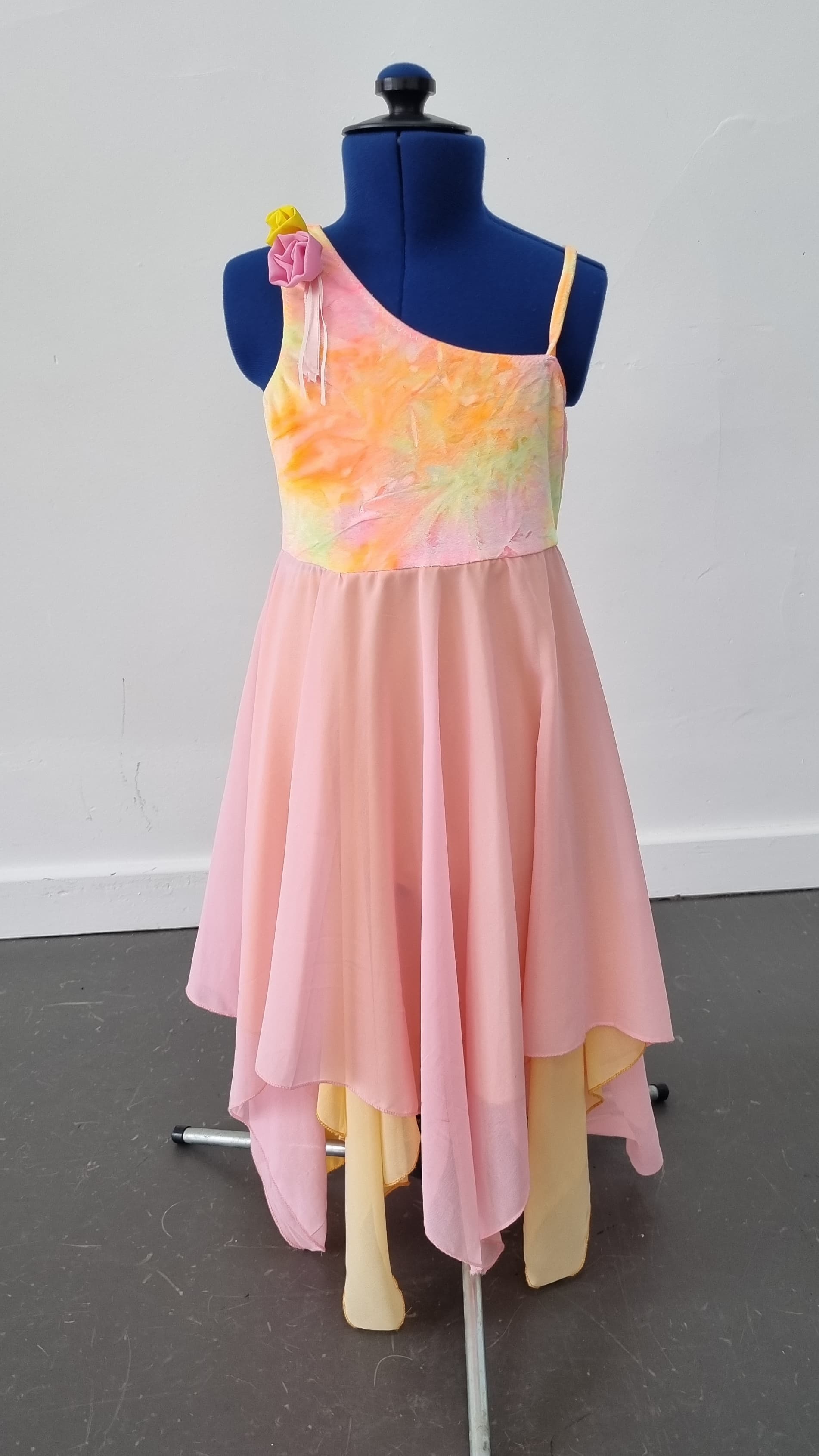 Yellow & Pink Tie Dye Dress - Image 1