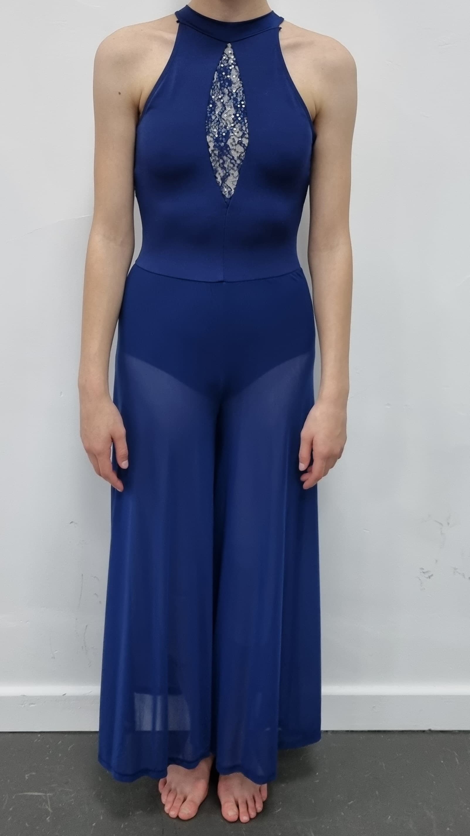 1st Position Navy Wide Leg Catsuit - Image 1
