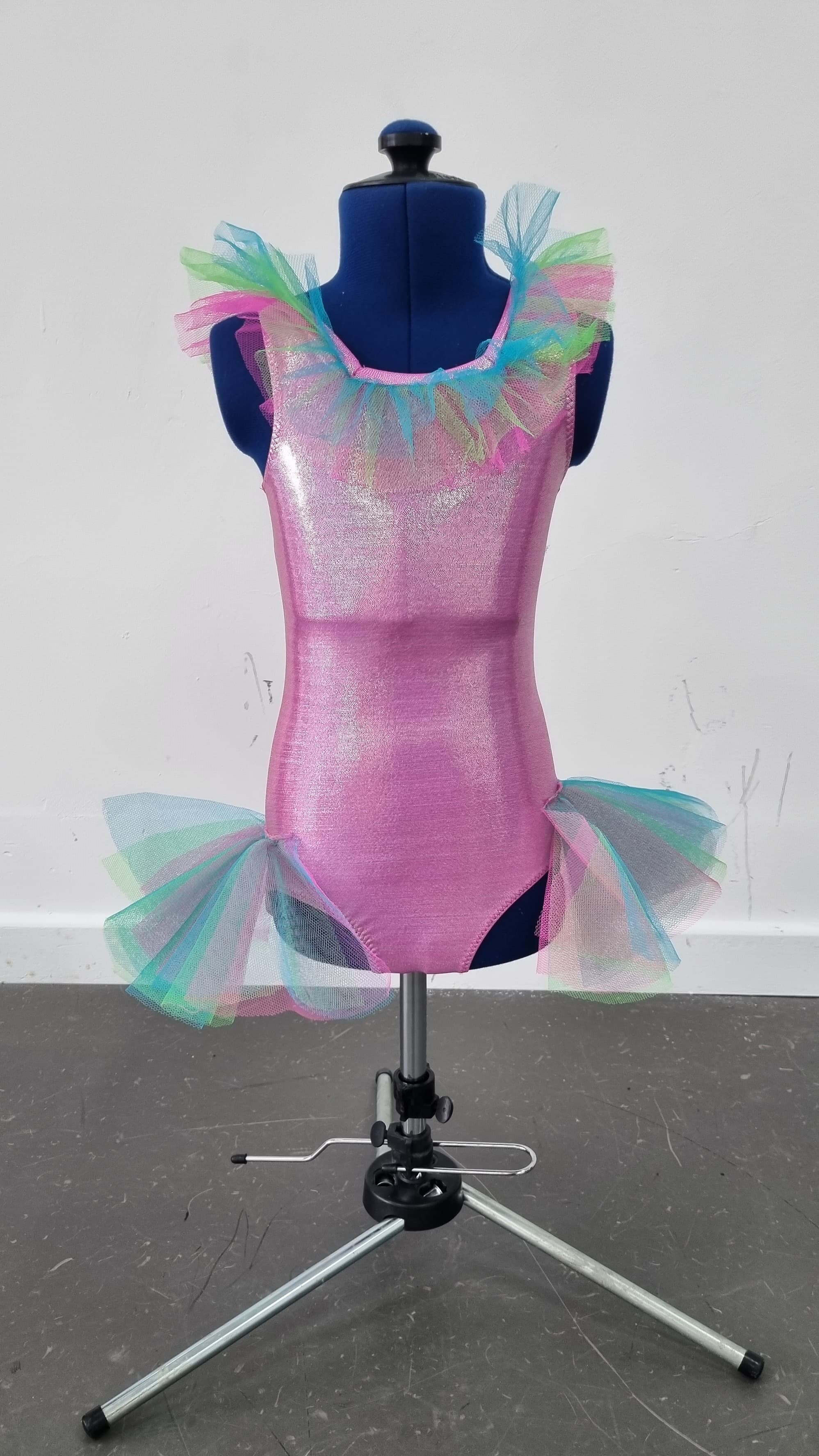 Fish Metallic Pink Leotard with Tulle Detail - Image 1