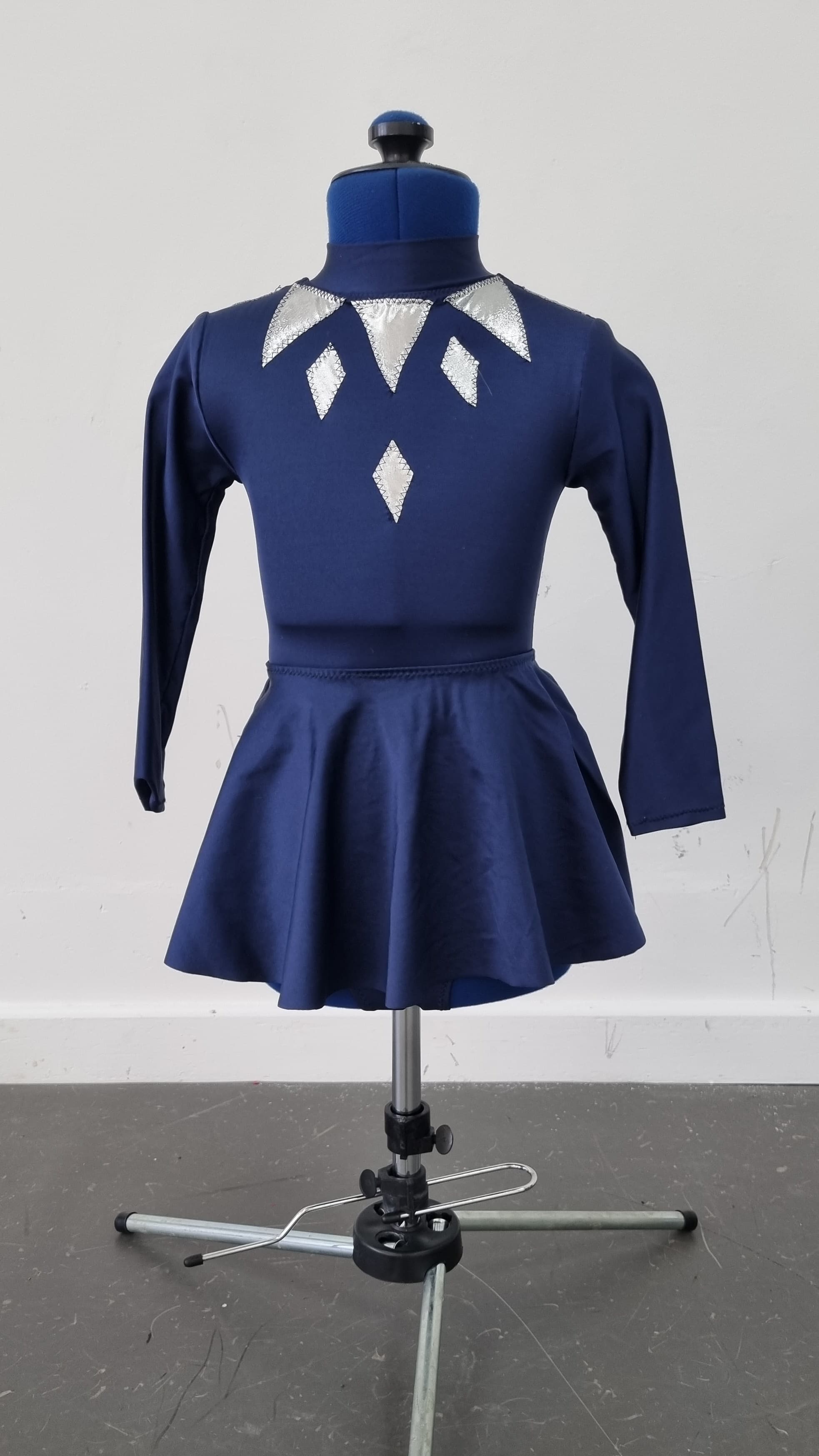 Navy Long Sleeved Leotard and Skirt Set