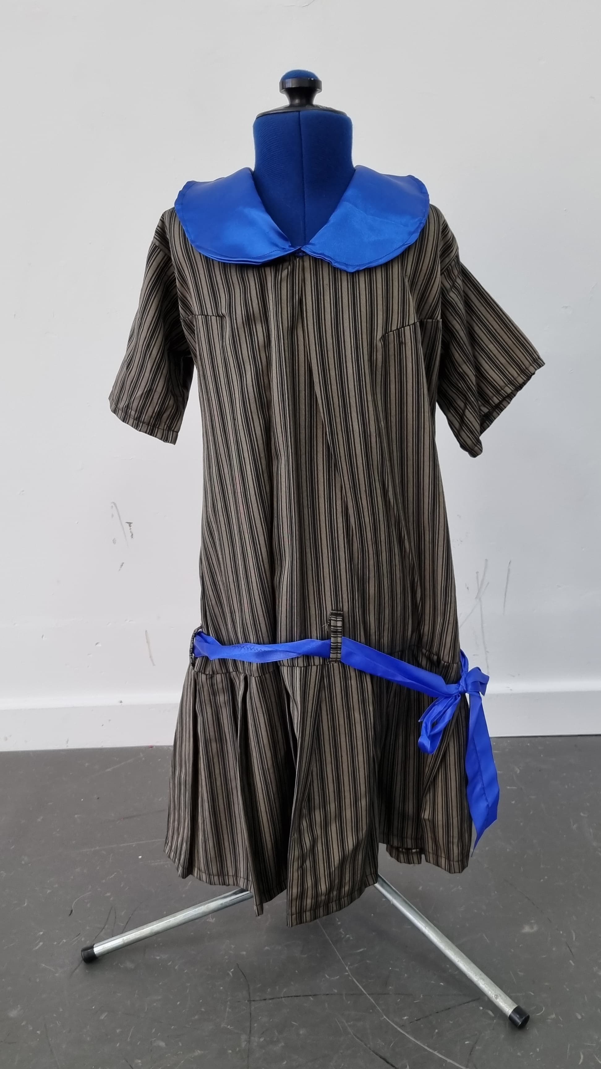 Brown Stripe Drop Waist Dress - Image 1