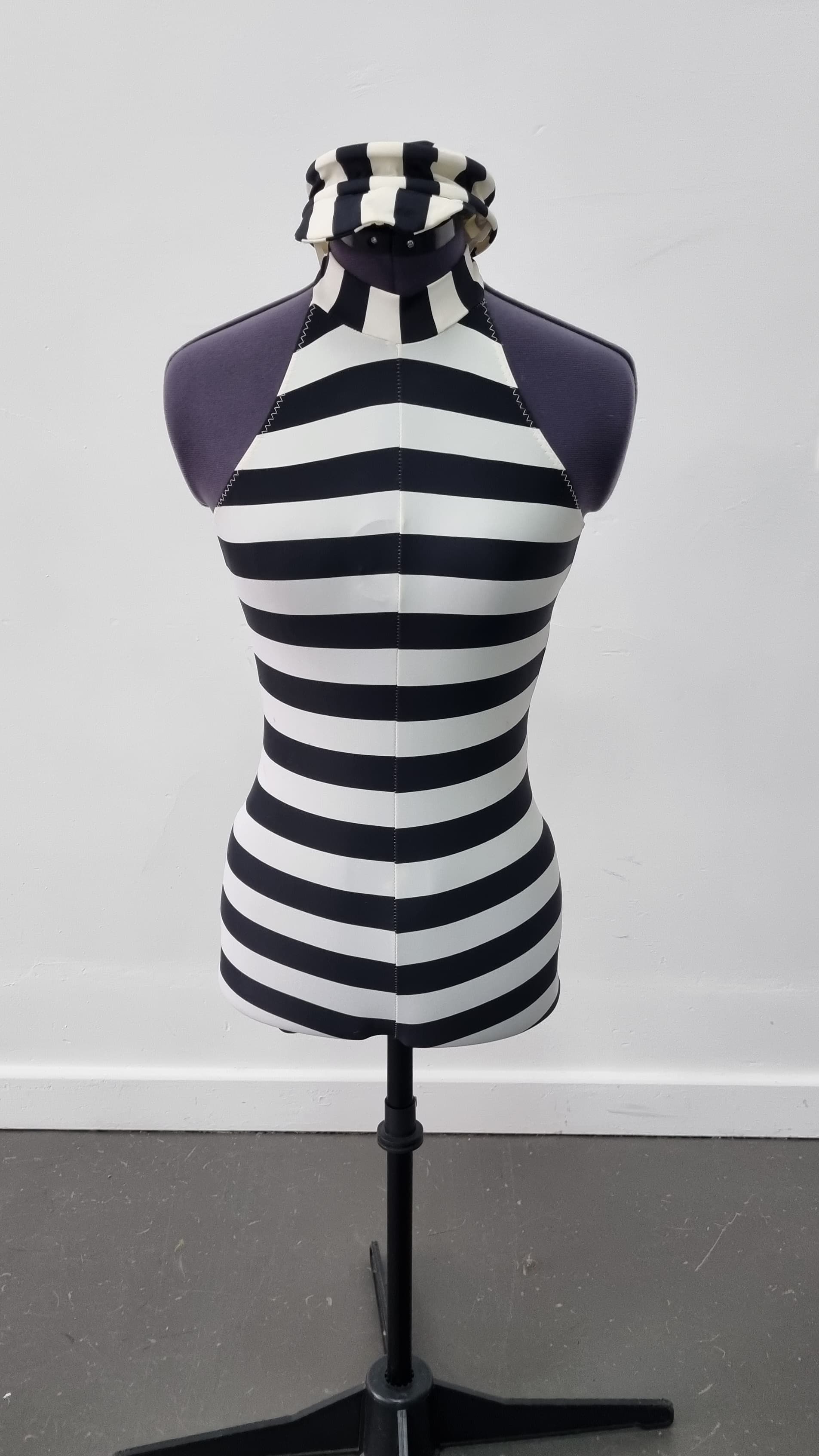 Black and White Striped Unitard - Image 1