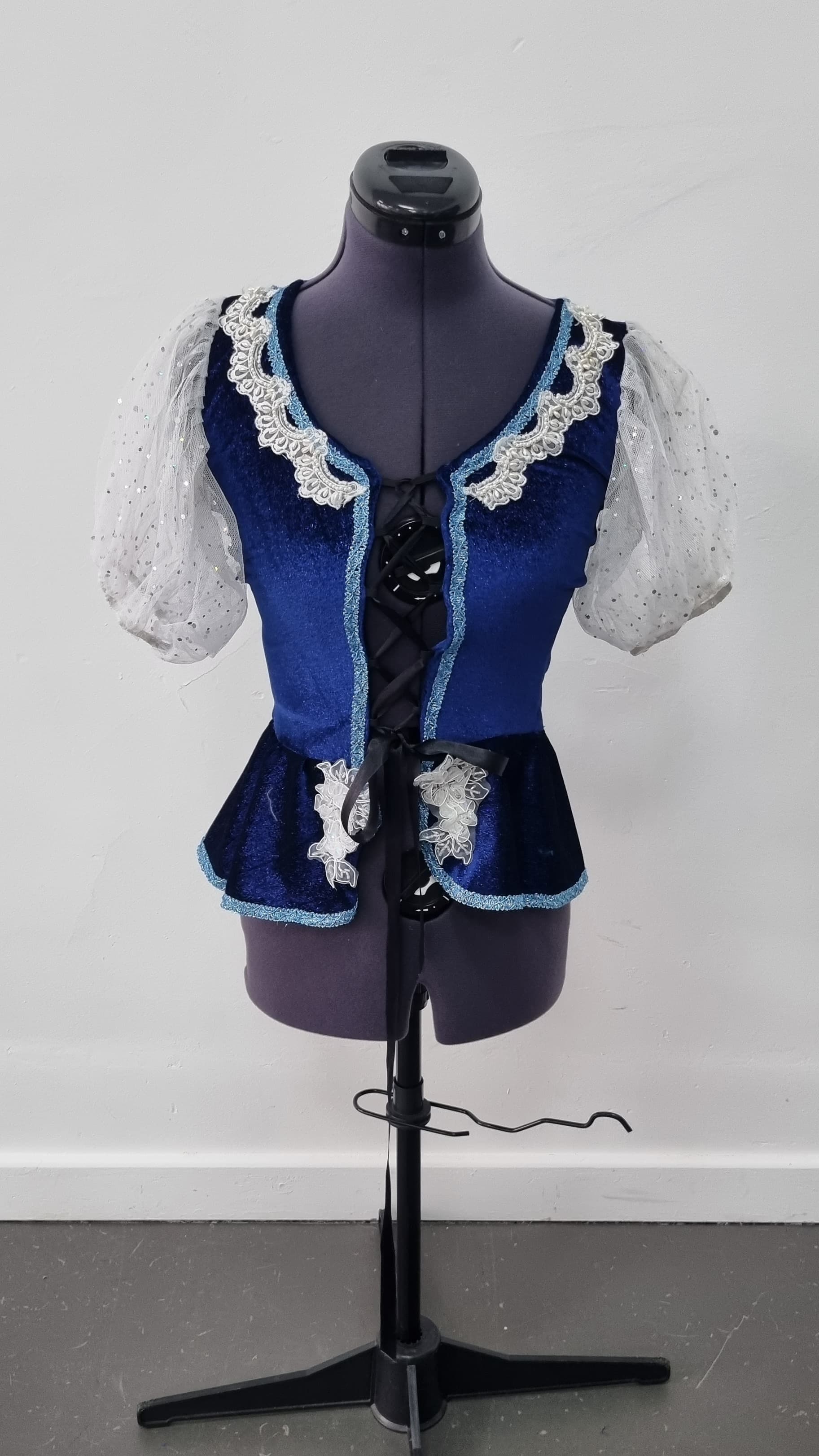 Navy Puff Sleeved Bodice - Image 1