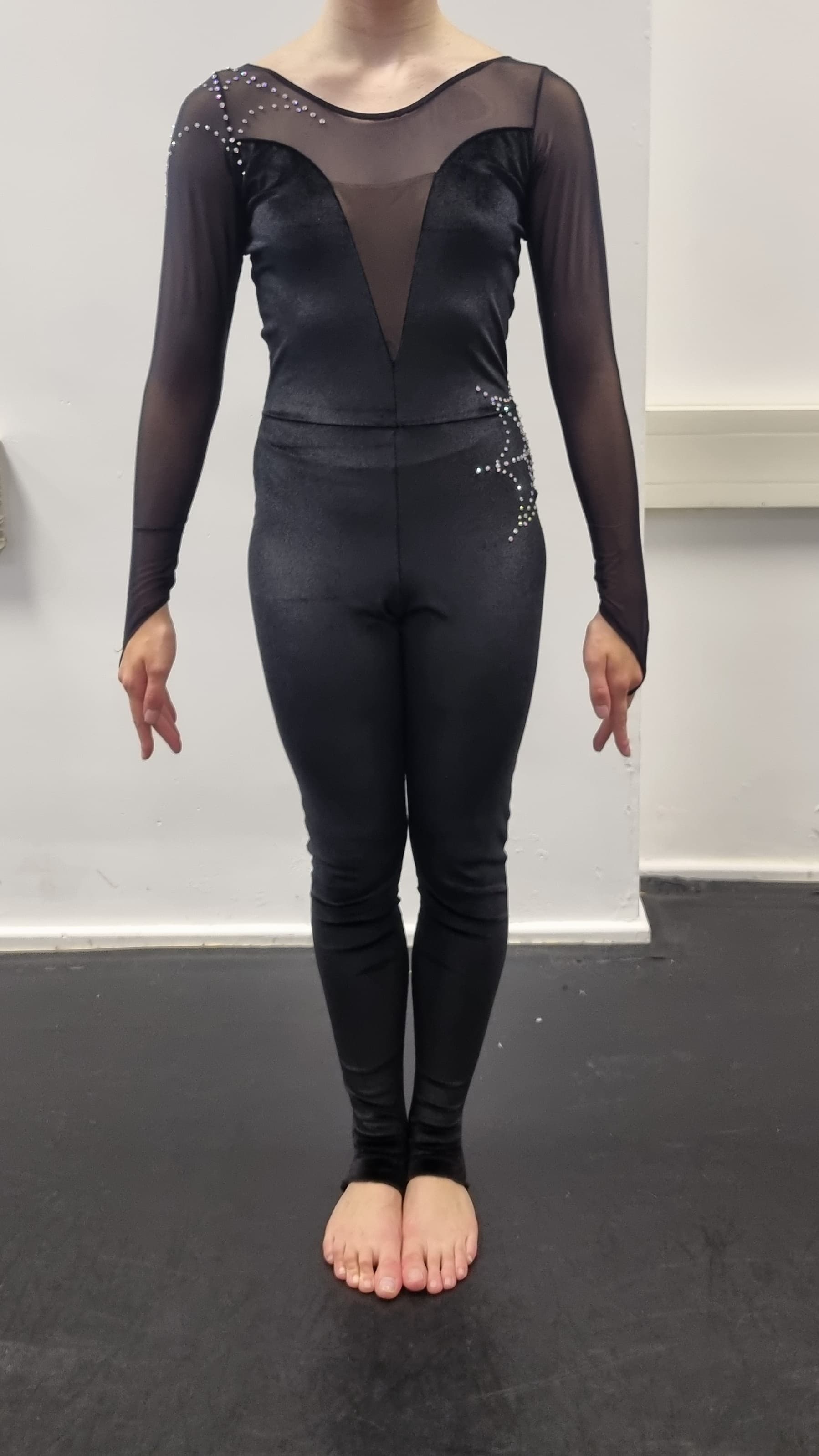 Spider Black Velvet Catsuit - Image 1