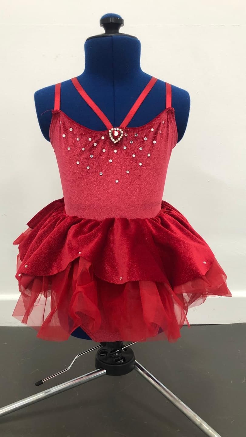 Dansco Heart Dark Red Leotard and Tutu Set - Image 1
