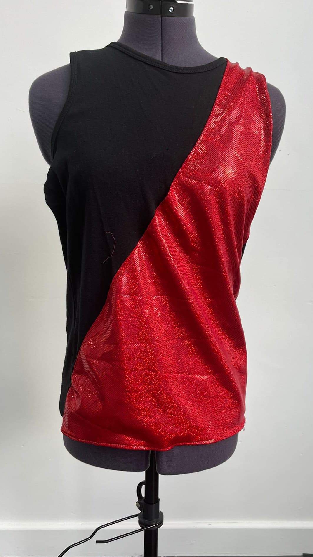 Black Vest with Red Stripe - Image 1