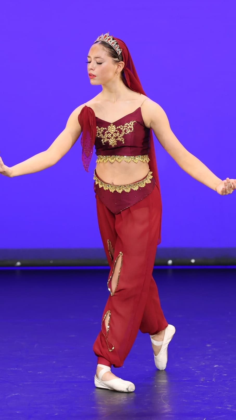 Arabian Ballet Burgundy Top and Trousers Set