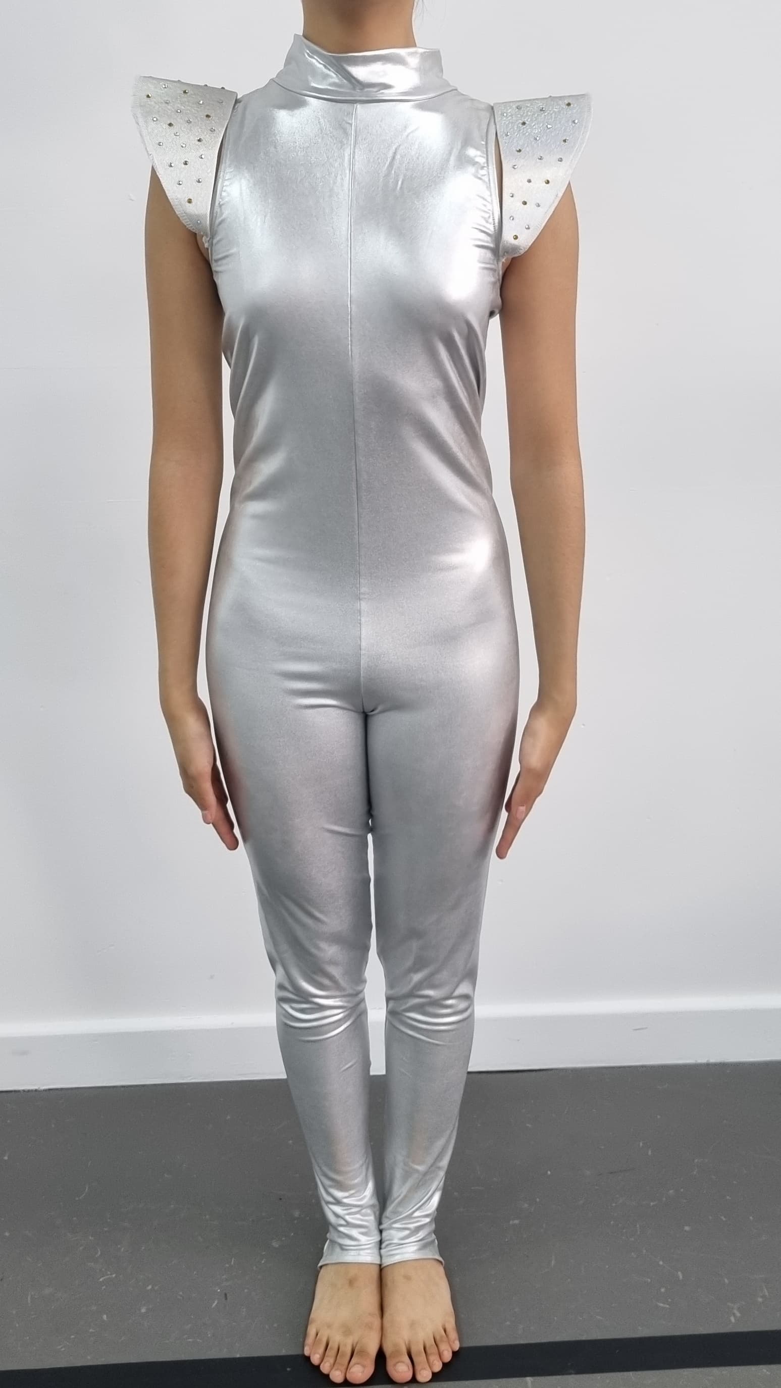 Tin Man Silver Metallic Catsuit - Image 1