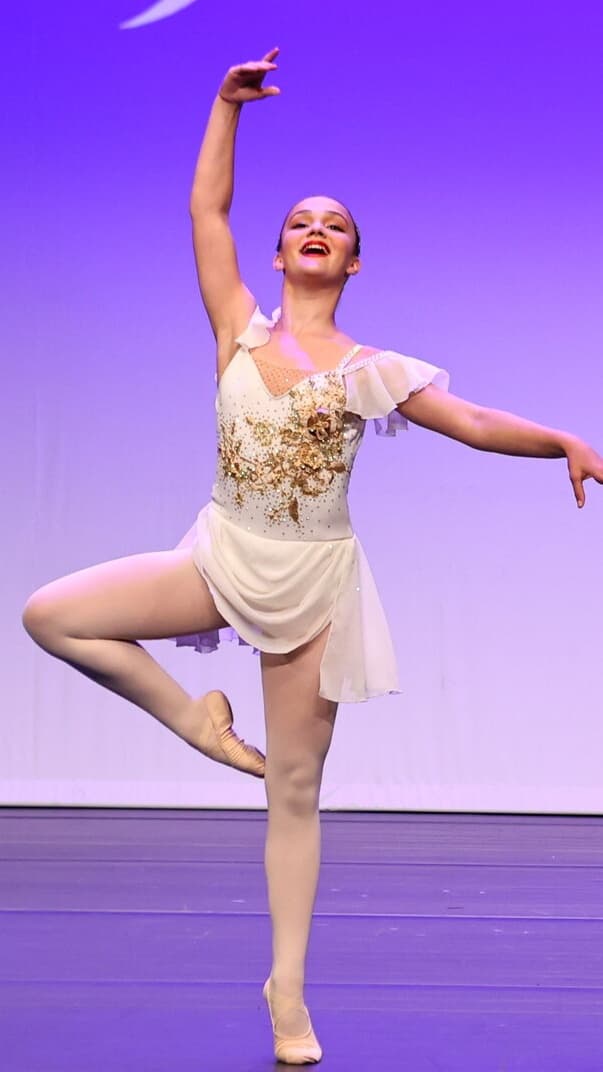 Cream Ballet Dress with Gold Embellishment