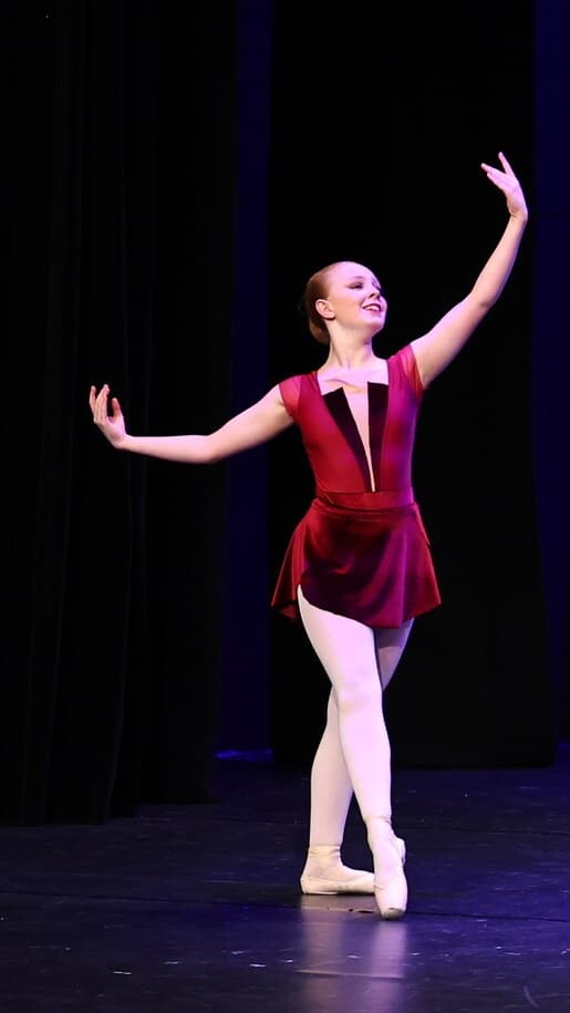 Maroon Mesh Front Leotard and Matching Skirt - Image 1