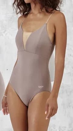 Grishko Mesh Front Beige Leotard - Image 1