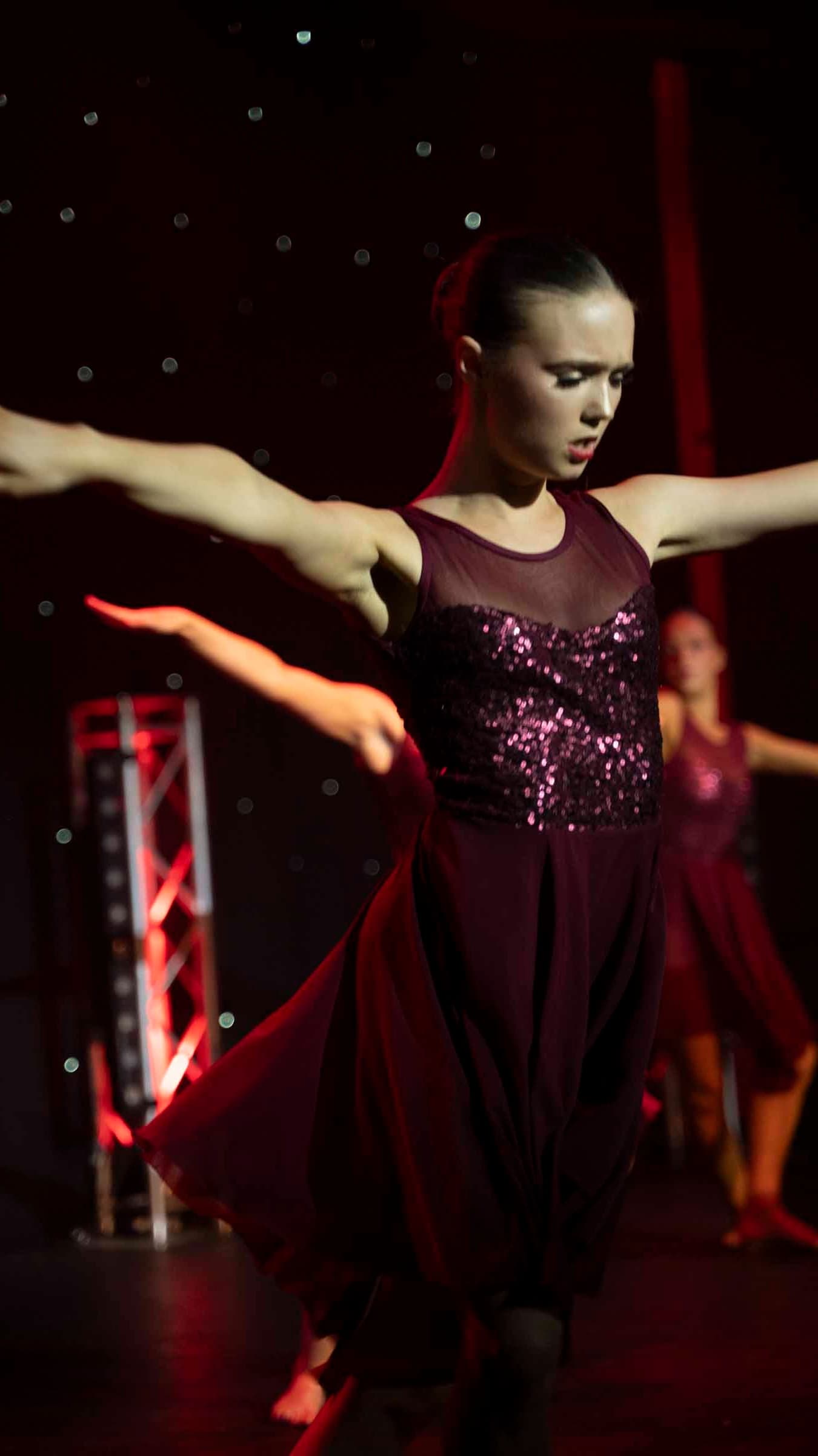 1st Position Burgundy Sequin Dress - Image 1